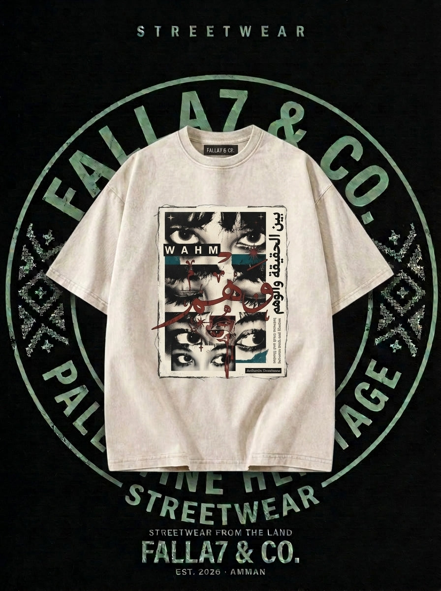 Wahm Tee | Arabic Calligraphy Eyes Graphic T-Shirt | Falla7 & Co.