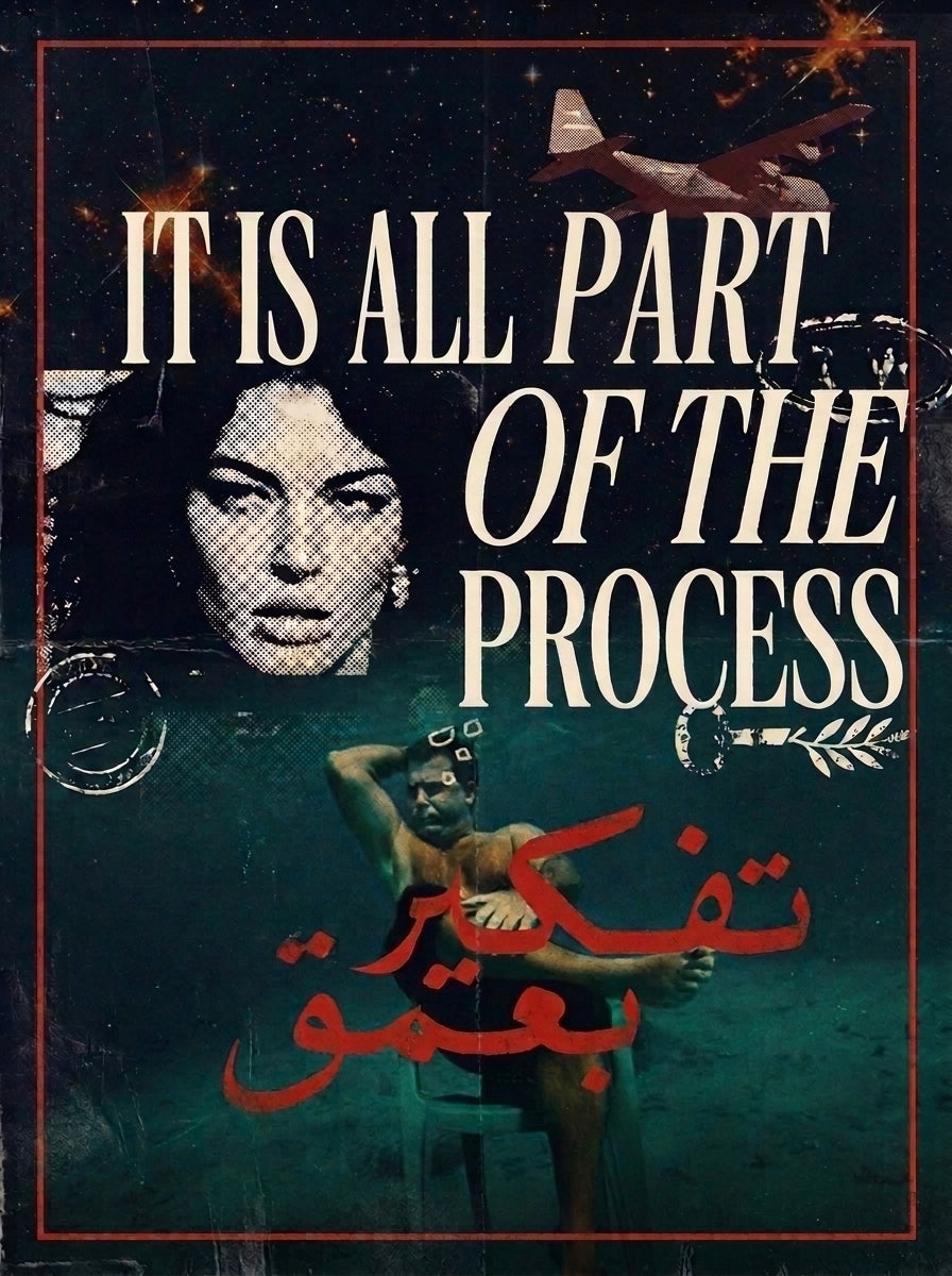 Deep Thinking Print | Arabic Surreal Collage Wall Art | Falla7 & Co