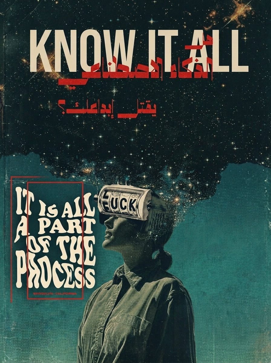 Know It All Print | Arabic Sci-Fi Collage Wall Art | Falla7 & Co.
