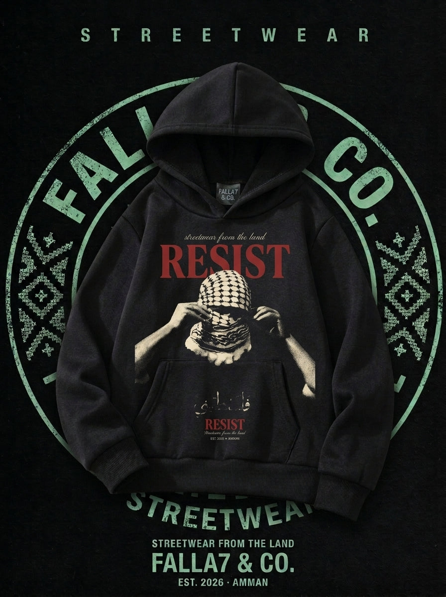 Resist Hoodie | Keffiyeh Graphic Hoodie | Falla7 & Co.
