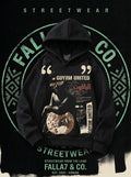 Ruby Globe Hoodie | Arabic Collage Graphic Hoodie | Falla7 & Co.