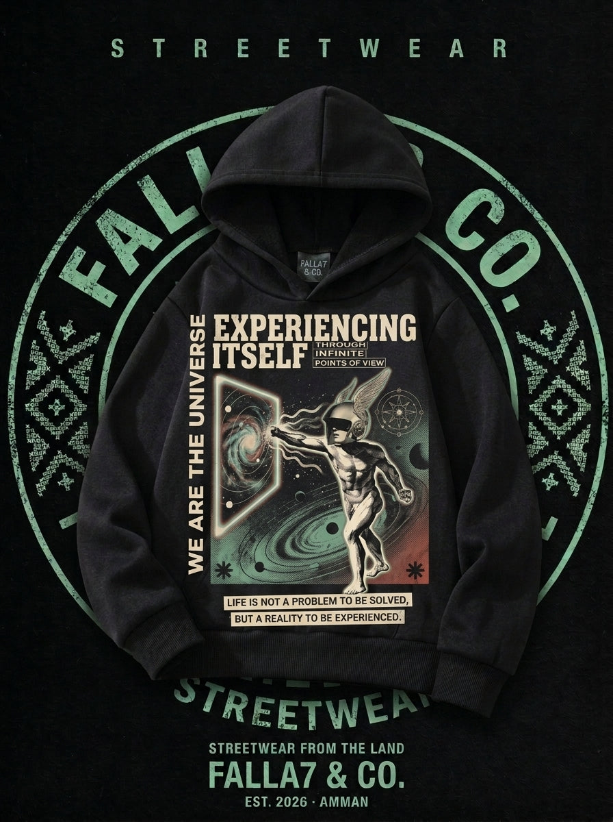 We Are The Universe Hoodie | Cosmic Graphic Hoodie | Falla7 & Co.
